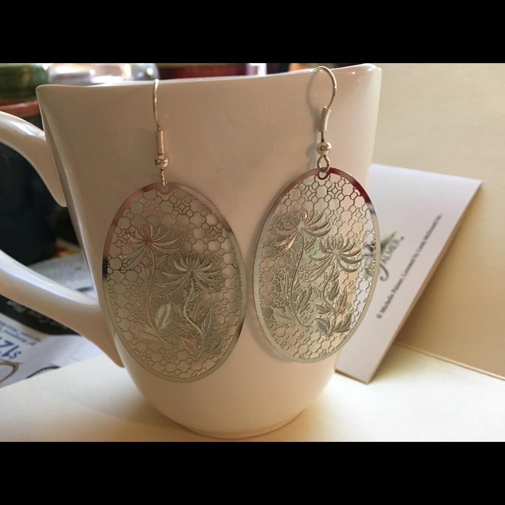 Filigree earrings, dangle earrings